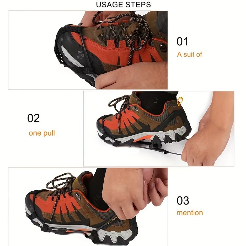 Protuklizne navlake za cipele Snježne kandže Vanjski 24 zuba Mangan Željezo Dereze Čavli Oprema za penjanje na otvorenom Cipele za planinarenje i ribolov