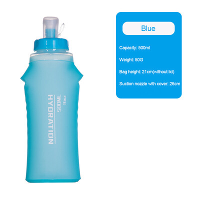 300ml 400ml 500ml Mekana boca TPU sklopiva sklopiva boca za vodu Sport na otvorenom Putovanje Trčanje Hidratacijski paket Vrećica za vodu Prsluk
