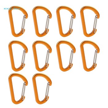 Carabiner Heavy Duty Aluminium-Alloy 10Pcs Carabiner Hooks Carabiner Spring Clip για Υπαίθρια Πεζοπορία Κάμπινγκ Ψάρεμα