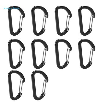 Carabiner Heavy Duty Aluminium-Alloy 10Pcs Carabiner Hooks Carabiner Spring Clip για Υπαίθρια Πεζοπορία Κάμπινγκ Ψάρεμα