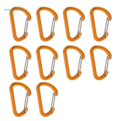 Карабинер Тежкотоварни алуминиеви сплави 10 бр. Карабинерни куки Карабинер Пружинна скоба за туризъм на открито, Къмпинг, Риболов