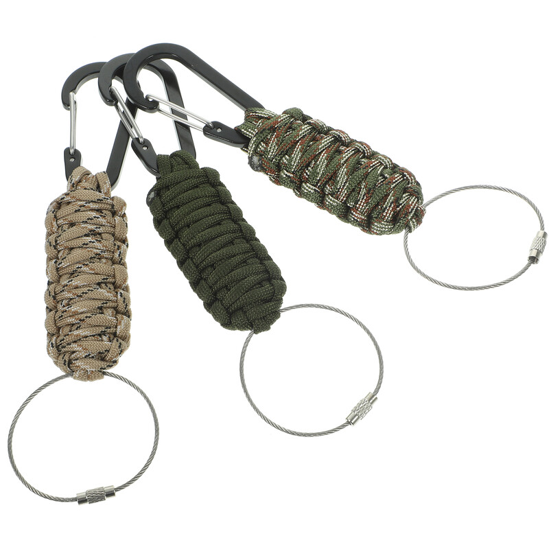 3gab Karabīnes atslēgu piekariņi Lieljaudas karabīnes metāla gredzeni (dažādā krāsā) Sheasy