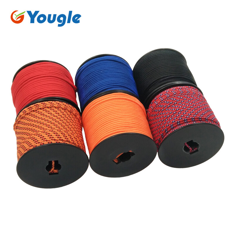 YOUGLE 5Strand 350 Paracord izpletņa aukla Virve Mil Spec Climbing Camping Trikotāžas aproce izdzīvošanas aprīkojums 164FT