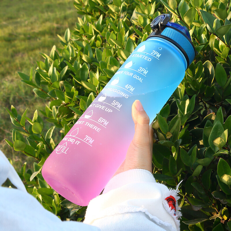 1gb 1L Gradient Sports Water Cup Fitness Alpīnisms Riteņbraukšanas ūdens pudele