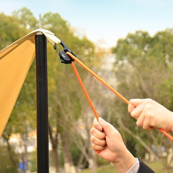 Camping Gear Tent Rope Tensioner από κράμα αλουμινίου Ελαφρύς φορητός ρυθμιστής κορδονιού για ισχυρή φέρουσα αντοχή και ρυθμιζόμενο