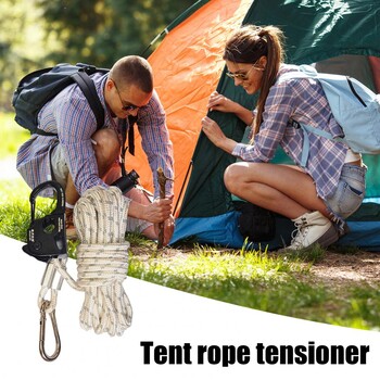 Camping Gear Tent Rope Tensioner από κράμα αλουμινίου Ελαφρύς φορητός ρυθμιστής κορδονιού για ισχυρή φέρουσα αντοχή και ρυθμιζόμενο