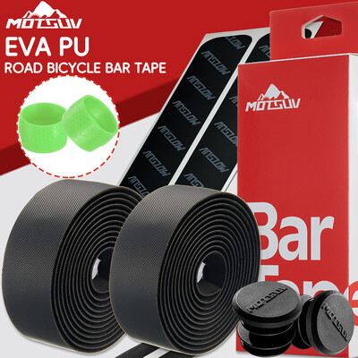 MOTSUV Bandă pentru ghidon pentru bicicletă de drum Bară pentru bicicletă Anti-alunecare PU Amortizare EVA Absorbție de șoc Bandă pentru mâner Banda de bară pentru ciclism Dop de capăt Prat
