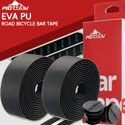 MOTSUV Bandă pentru ghidon pentru bicicletă de drum Bară pentru bicicletă Anti-alunecare PU Amortizare EVA Absorbție de șoc Bandă pentru mâner Banda de bară pentru ciclism Dop de capăt Prat