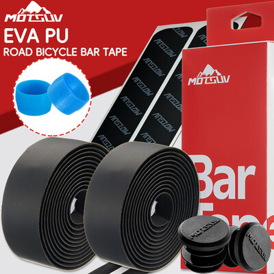 MOTSUV Bandă pentru ghidon pentru bicicletă de drum Bară pentru bicicletă Anti-alunecare PU Amortizare EVA Absorbție de șoc Bandă pentru mâner Banda de bară pentru ciclism Dop de capăt Prat