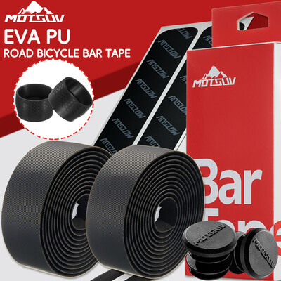 MOTSUV Bandă pentru ghidon pentru bicicletă de drum Bară pentru bicicletă Anti-alunecare PU Amortizare EVA Absorbție de șoc Bandă pentru mâner Banda de bară pentru ciclism Dop de capăt Prat