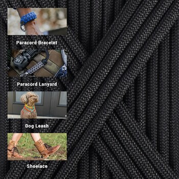 7 Cores 550 Paracord Cord 5 15 30 M Dia.4mm για υπαίθριο κάμπινγκ Survival Lanyard Αλεξίπτωτο με σχοινί για σκηνή πεζοπορίας