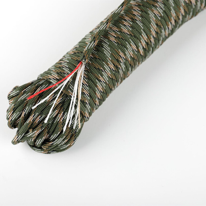 5 m 4 mm „Paracord 550“ parašiuto laidas, lauko žygių diržas, vilkimas, stovyklavimo virvė, drabužių palapinė, alpinizmo išgyvenimo priedai