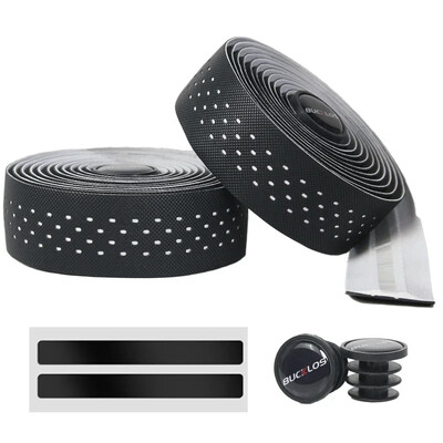 BUCKLOS mīksta PU EVA velosipēda stūres siksna pretslīdes triecienu absorbējoša šosejas velosipēda roktura lentes ūdensnecaurlaidīga ietīšanas lentes gala aizbāžņi