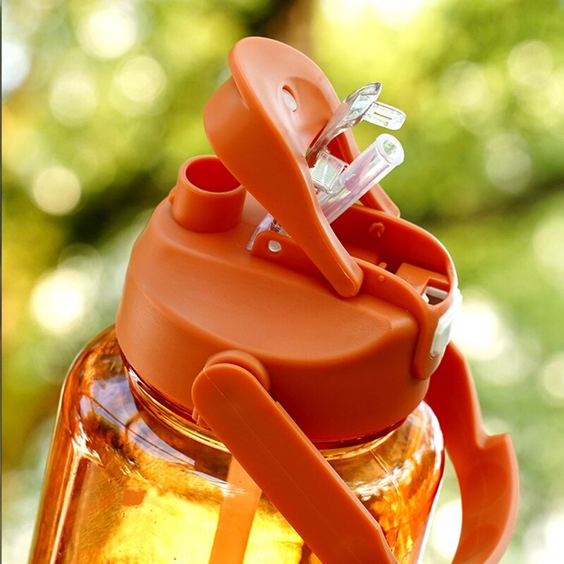 Gradienta plastmasas 3 IN-1 ūdens pudeļu komplekts ar mērīšanas skalu, lielas ietilpības dzēriena pudele āra sporta kempings