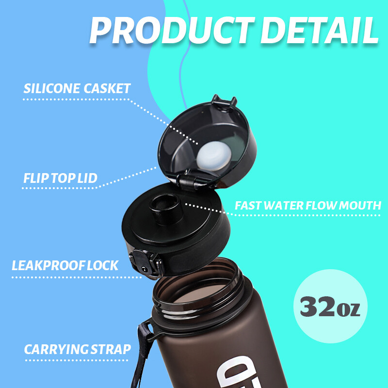 Boca vode 7 boja, 32oz, šarena plastična posuda za piće, otporna na curenje, velikog kapaciteta Vrčevi za vodu za piće za planinarenje na otvorenom