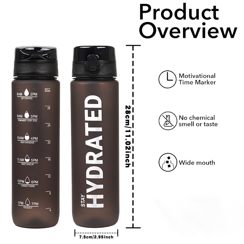 Boca vode 7 boja, 32oz, šarena plastična posuda za piće, otporna na curenje, velikog kapaciteta Vrčevi za vodu za piće za planinarenje na otvorenom