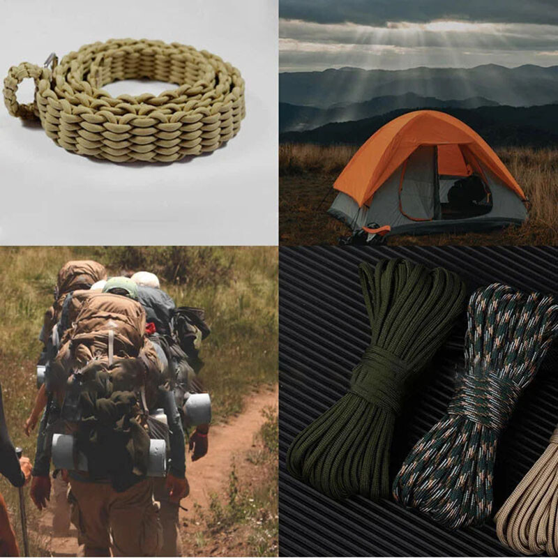 50/100M 7 kodolu lietussargu virve 550 4mm āra poliestera izpletņa virve kempinga izdzīvošanas lietussargu telts komplektā iekļauta veļas aukla