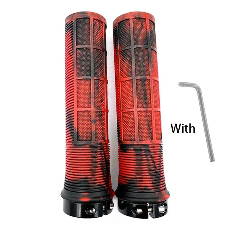 TPR velosipēda rokturi Integrēti velosipēda stūres rokturi Alumīnija sakausējuma slēdzene uz velosipēda rokturiem Neslīdoša MTB aproces Velosipēda daļa