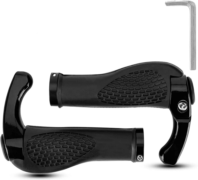 1 pāra velosipēda stūres rokturis Ergonomisks pretslīdes bloķētājs uz roktura vāka alumīnija sakausējuma gumijas rokturi MTB velosipēdu piederumi