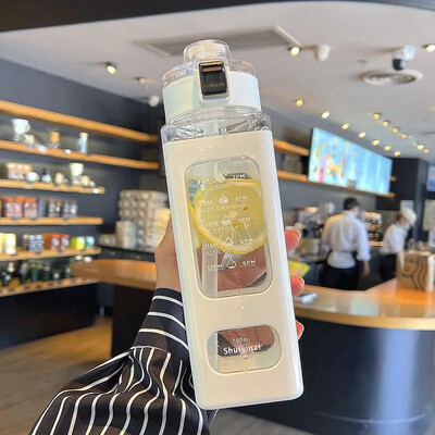 700 ml 1 gabalo baltas sportinis vandens butelis, nešiojamas puodelis „Sippy“, tinkantis važinėtis dviračiu ir nešioti lauke