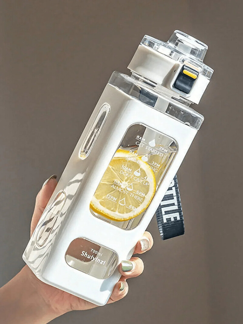 700 ml 1 gabalo baltas sportinis vandens butelis, nešiojamas puodelis „Sippy“, tinkantis važinėtis dviračiu ir nešioti lauke