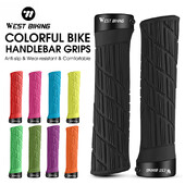 WEST BIKING Velosipēdu rokturi mīkstas gumijas MTB šosejas velosipēdu rokturi Triecienizturīgi pretslīdes stūres pārsegs Krāsaini riteņbraukšanas stūres rokturi