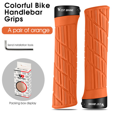 WEST BIKING Velosipēdu rokturi mīkstas gumijas MTB šosejas velosipēdu rokturi Triecienizturīgi pretslīdes stūres pārsegs Krāsaini riteņbraukšanas stūres rokturi