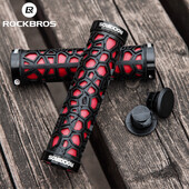 ROCKBROS velosipēda rokturi Triecienizturīgi stūres pārsegi Režģi Dizains Riteņbraukšanai Dubultās bloķēšanas aproces BMX MTB velosipēdu piederumi