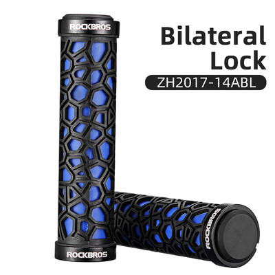 ROCKBROS velosipēda rokturi Triecienizturīgi stūres pārsegi Režģi Dizains Riteņbraukšanai Dubultās bloķēšanas aproces BMX MTB velosipēdu piederumi