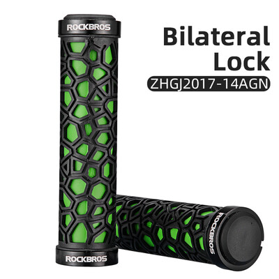 ROCKBROS velosipēda rokturi Triecienizturīgi stūres pārsegi Režģi Dizains Riteņbraukšanai Dubultās bloķēšanas aproces BMX MTB velosipēdu piederumi