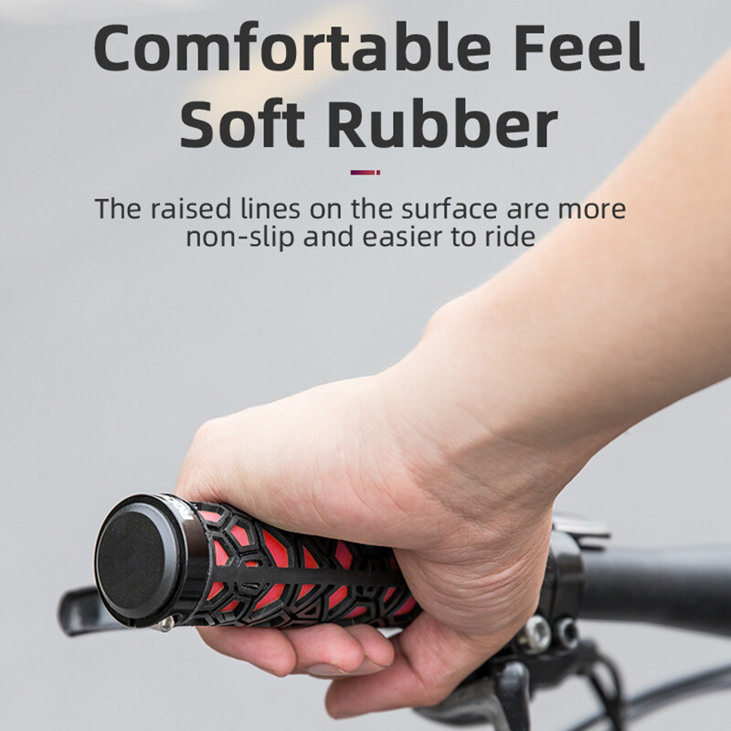 ROCKBROS velosipēda rokturi Triecienizturīgi stūres pārsegi Režģi Dizains Riteņbraukšanai Dubultās bloķēšanas aproces BMX MTB velosipēdu piederumi