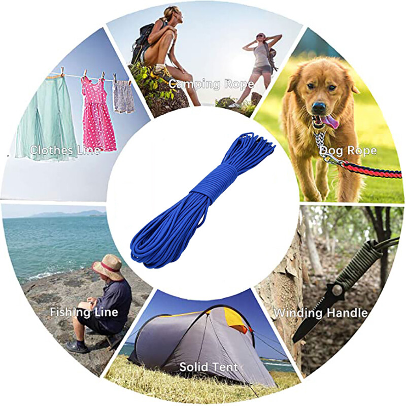 5M/10M Paracord uže za padobran Spec. Vrsta promjera 4 mm 7 jezgri za preživljavanje Paracord za kampiranje Planinarenje Dodaci za penjanje
