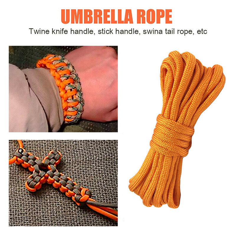 5M Paracord Survival Parachute Cord 4mm 9 Stand Lanyard DIY Kit Uže za odjeću na otvorenom Kampiranje Šator Uže Planinarenje Oprema za penjanje