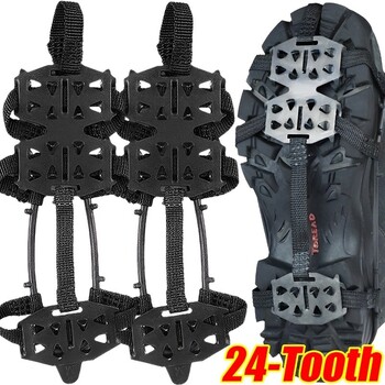 1 ζευγάρι Κάλυμμα παπουτσιών ML Crampons 24 δόντια Αντιολισθητικές λαβές πάγου Gripper Παπούτσια Μπότα πεζοπορίας Παπούτσια αναρρίχησης στον πάγο Spikes Climbing Chain