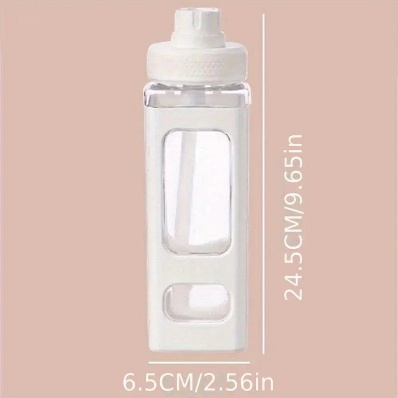 1ks Kawaii fľaša na vodu so slamkou a DIY 3D roztomilými nálepkami, plastový štvorcový pohár na vodu bez BPA, prenosný riad na kempovanie 12