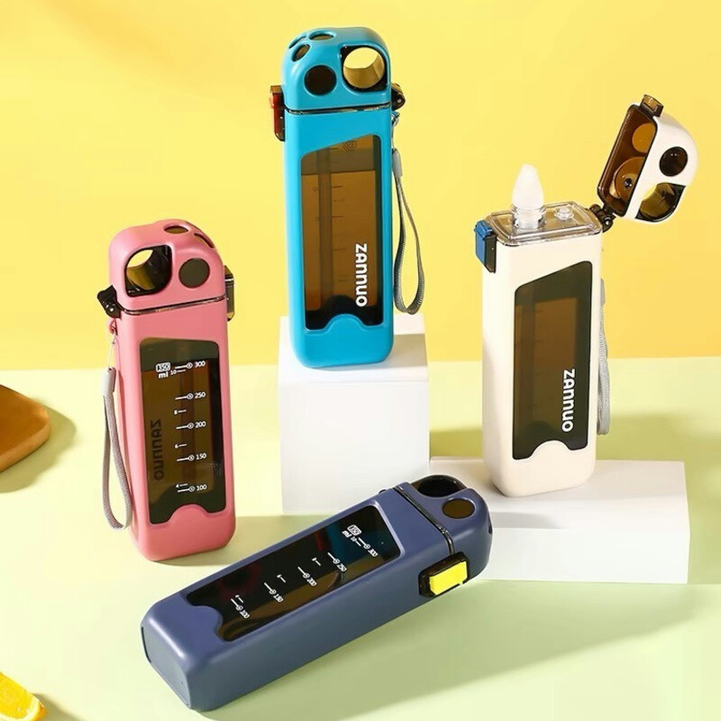 Jauns kvadrātveida sporta kauss augsta izskata līmeņa pārnēsājams studentu pieaugušo bērnu vīriešu ietilpības plastmasas augstas temperatūras salmu kauss