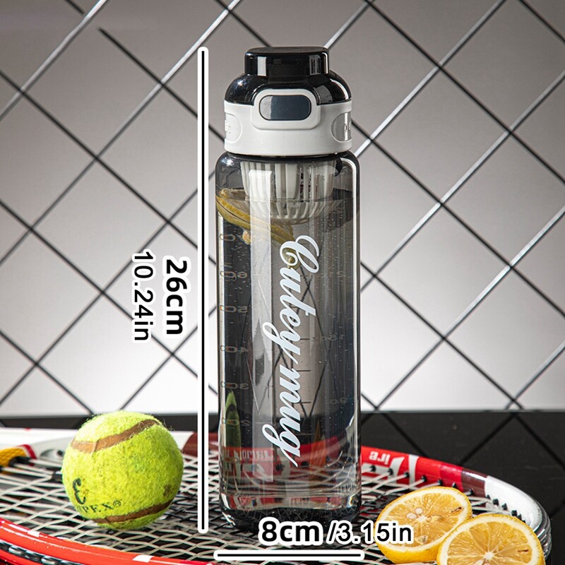 Ūdens pudeles 1000 ml ūdens pudele Motivējoša sporta pudele ar laika marķieri Necaurlaidīgs kauss Fitness BPA bezmaksas portatīvie dzērieni