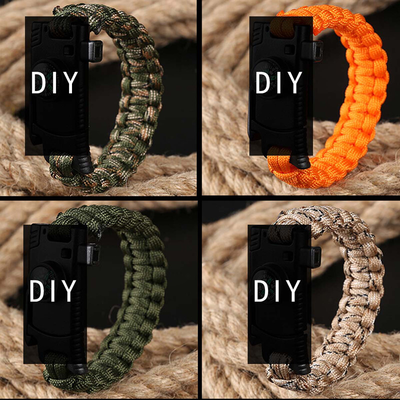 10 gab Paracord izpletņa aukla, 10 mm kempinga rokas ķēde, pārgājienu serdeņa pinums, 10 krāsu kāpšanai, kempinga sprādzes aproce
