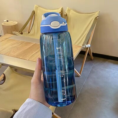 1 L pārnēsājamas lielas ietilpības ūdens pudeles Sporta ūdens pudeles ar salmiem Vīriešiem Sieviešu Tritan materiāls BPA bez maksas sporta zāles kempinga ekskursijai