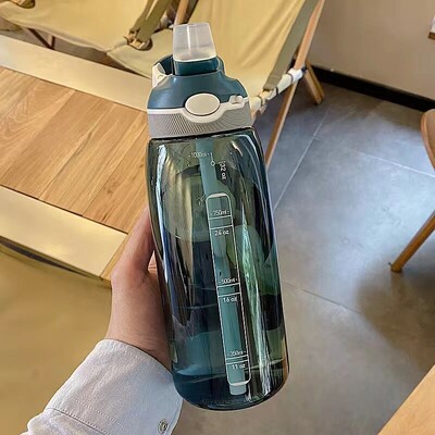 1 L pārnēsājamas lielas ietilpības ūdens pudeles Sporta ūdens pudeles ar salmiem Vīriešiem Sieviešu Tritan materiāls BPA bez maksas sporta zāles kempinga ekskursijai