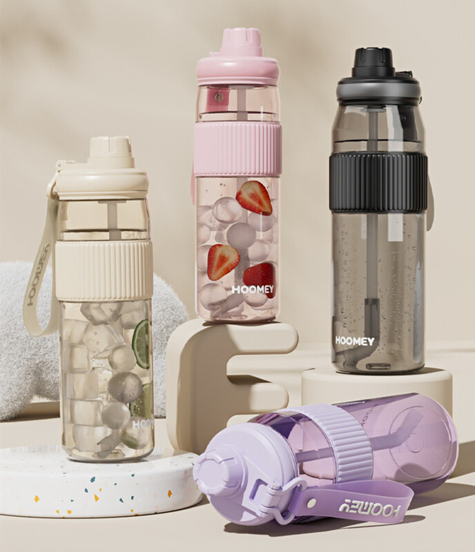 1000ml/750ml visokokvalitetna boca za vodu od materijala od tritana sa slamkom, prijenosna modna izdržljiva boca za piće za putovanja na otvorenom