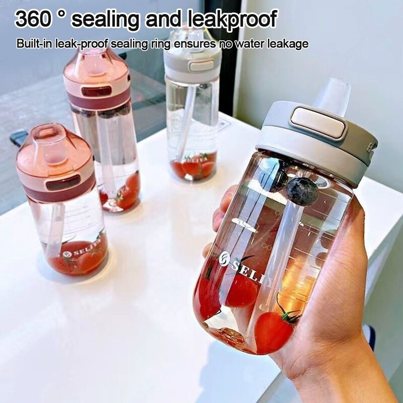 Plastmasas ūdens pudele dzeršanai Pārnēsājama sporta tējas kafijas tase Virtuves instrumenti Bērnu ūdens pudele skolai