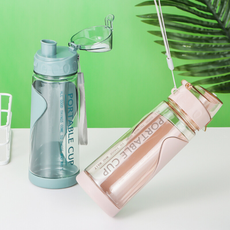 500 ml pārnēsājama sporta ūdens pudele plastmasas āra sporta zāle ceļojumu dzērienu krūzes caurspīdīga necaurlaidīga dzeramā pudele
