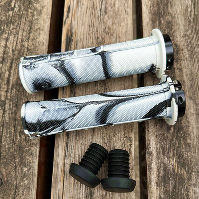 Universāls jauktu krāsu velosipēda rokturis, viena sānu slēdzene, gumija, neslīdoša, mīksta triecienu absorbējoša kalnu velosipēda roktura roktura riteņbraukšanas daļas