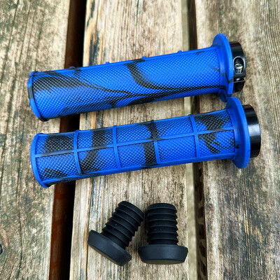 Universāls jauktu krāsu velosipēda rokturis, viena sānu slēdzene, gumija, neslīdoša, mīksta triecienu absorbējoša kalnu velosipēda roktura roktura riteņbraukšanas daļas