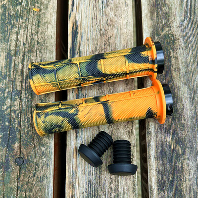 Universāls jauktu krāsu velosipēda rokturis, viena sānu slēdzene, gumija, neslīdoša, mīksta triecienu absorbējoša kalnu velosipēda roktura roktura riteņbraukšanas daļas