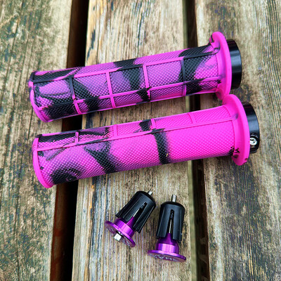 Universāls jauktu krāsu velosipēda rokturis, viena sānu slēdzene, gumija, neslīdoša, mīksta triecienu absorbējoša kalnu velosipēda roktura roktura riteņbraukšanas daļas