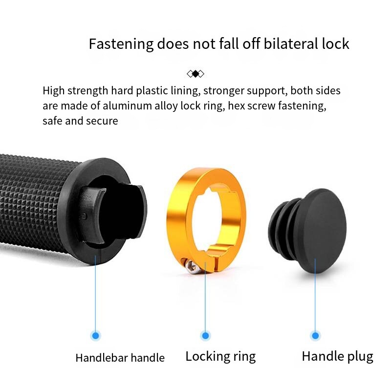 PE gumijas MTB rokturi sakausējuma aproces Divpusēja slēdzene velosipēda rokturis rokturis pret slīdēšanu riteņbraukšanai stūres piedurkne BMX velosipēda piederumi