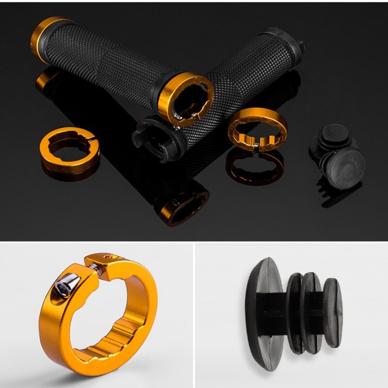 PE gumijas MTB rokturi sakausējuma aproces Divpusēja slēdzene velosipēda rokturis rokturis pret slīdēšanu riteņbraukšanai stūres piedurkne BMX velosipēda piederumi