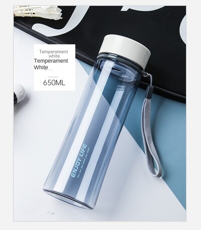 Pārnēsājams plastmasas ūdens glāze āra sporta ūdens glāze pārnēsājama virve, taisna glāze Plastmasas ērta glāze ar aizzīmogoto studentu